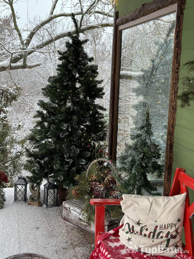 Зеленая дача для двоих, на территории чан на дровах